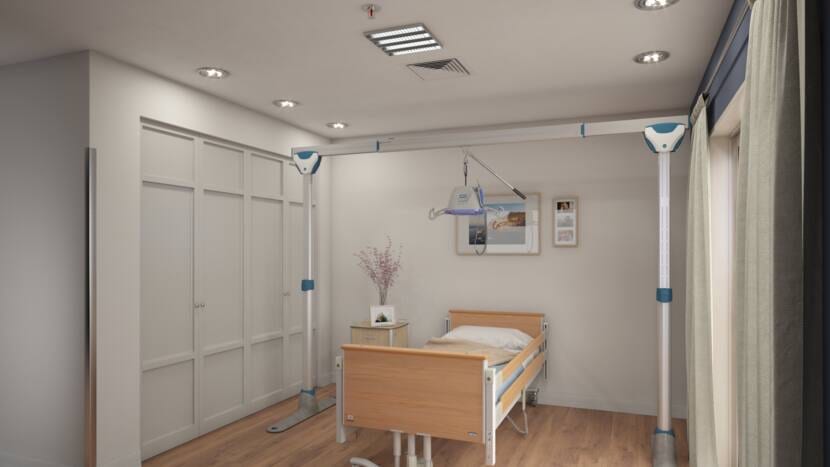 2 post lift Arjo Easy Track FS — used patient lift for sale in Victoria, BC
